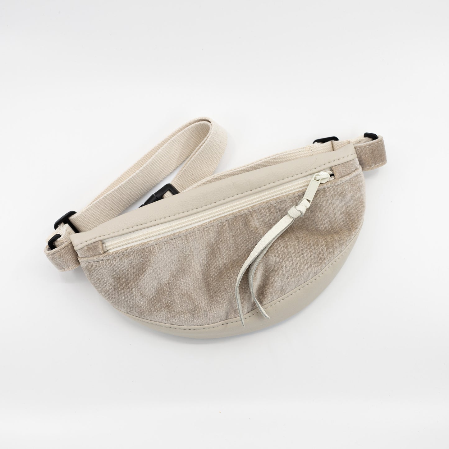 Cream Vegan Leather + Velvet Mix
