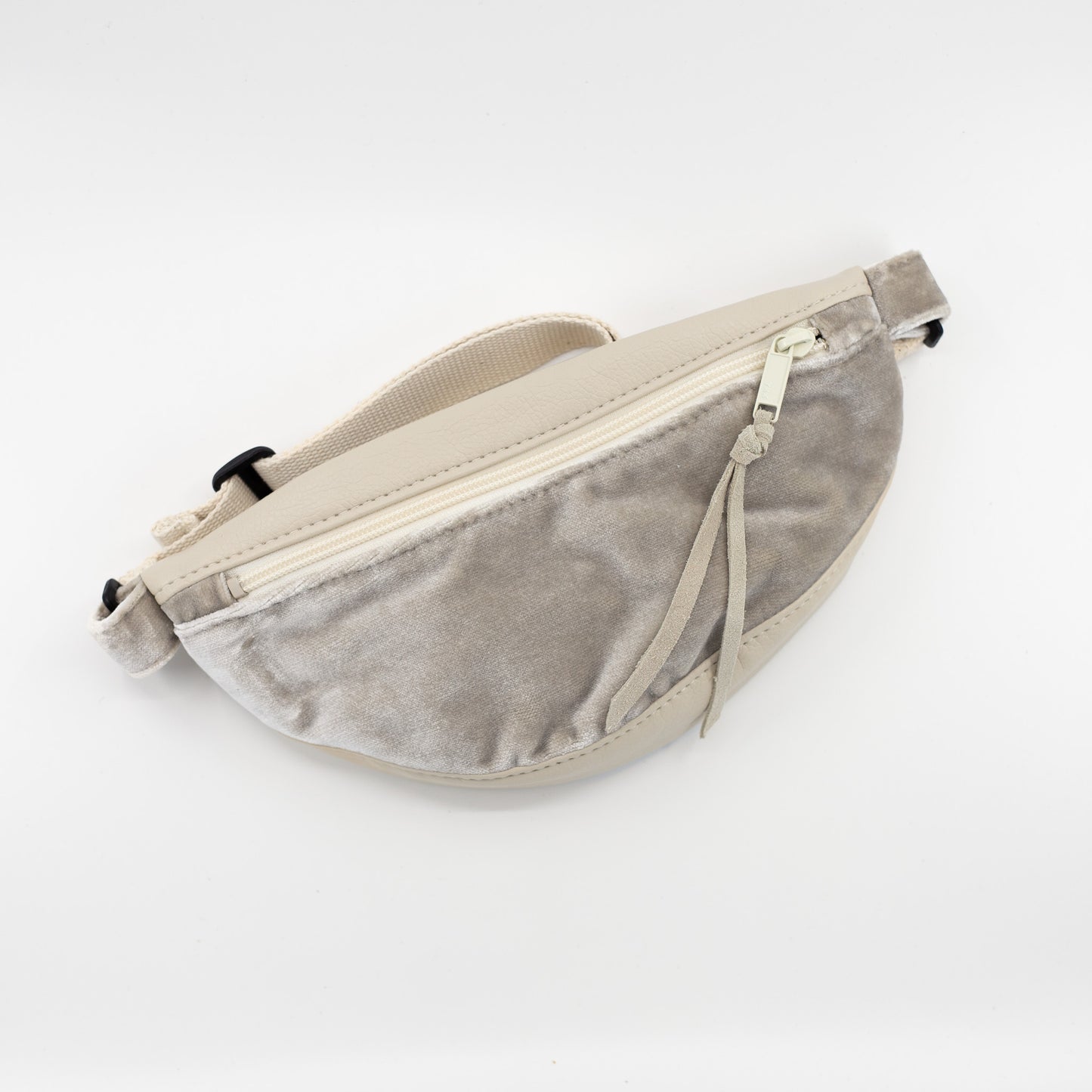 Cream Vegan Leather + Velvet Mix