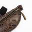 Embossed Scales Brown Leather