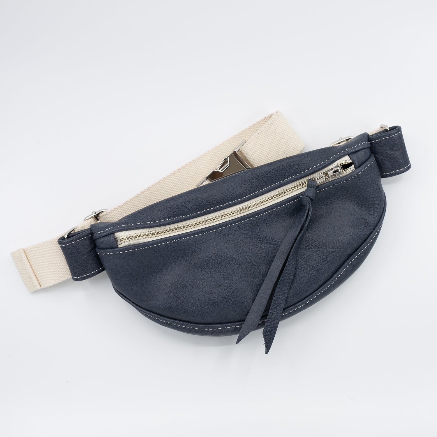 Navy blue 2025 leather fanny pack