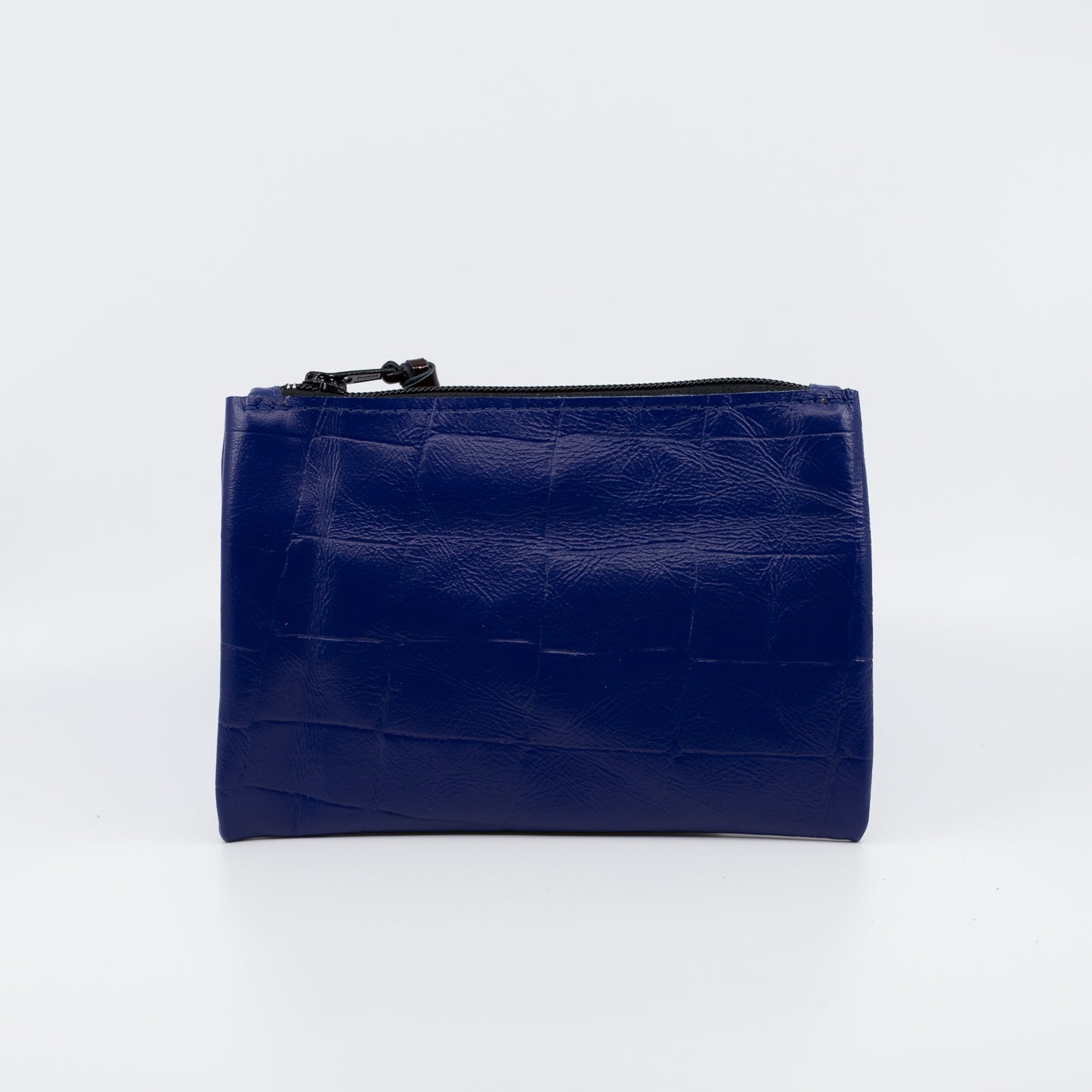 Embossed Navy - Simple Leather Pouch