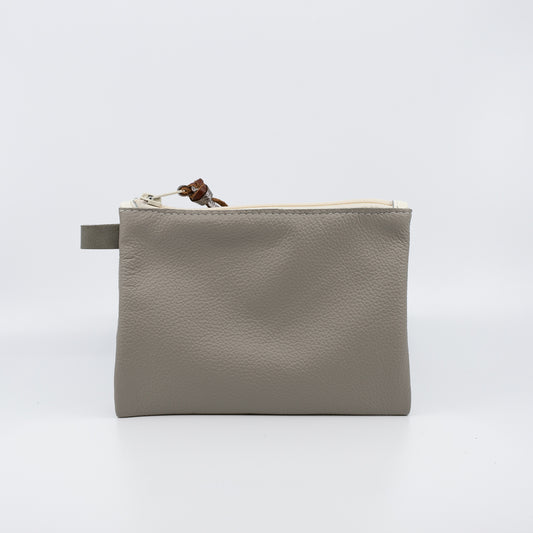 Light Grey - Simple Leather Pouch