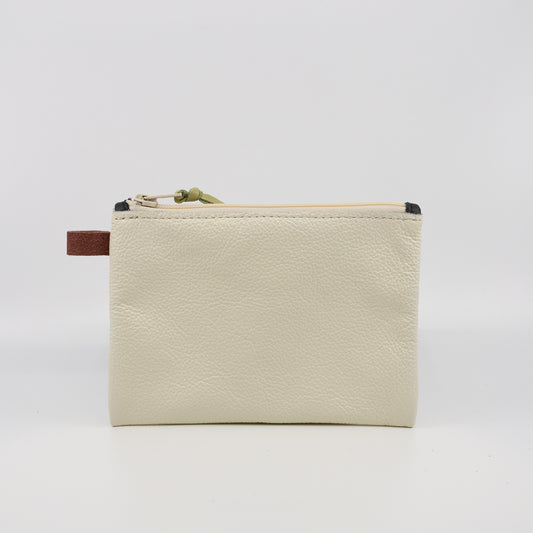 White - Simple Leather Pouch