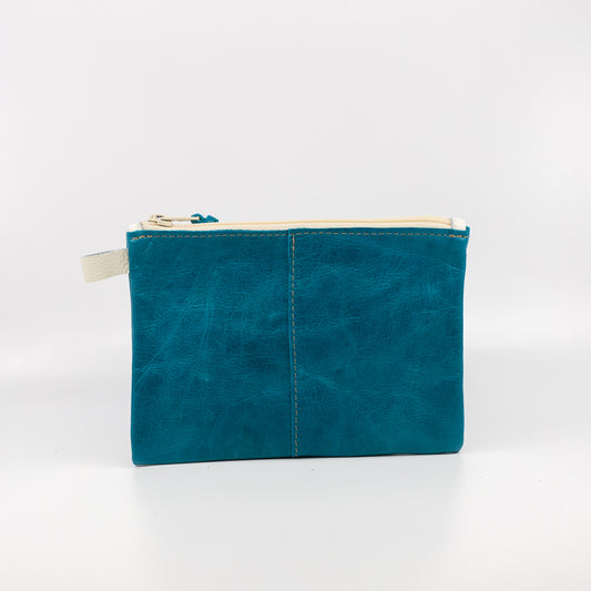 Teal - Simple Leather Pouch