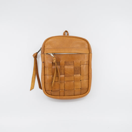 Butterscotch Woven Leather - Convertible Crossbody/Mini Backpack (pack only)