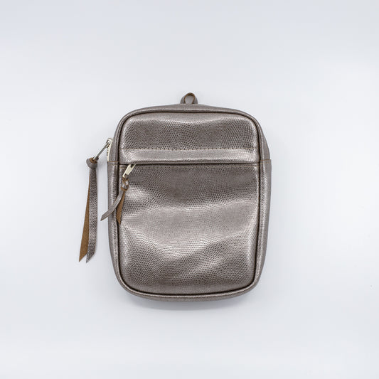 Pewter Leather - Convertible Crossbody/Mini Backpack (pack only)