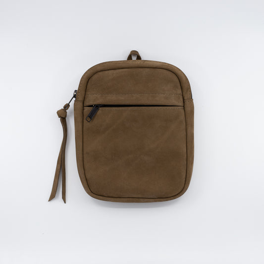 Brown Suede Leather - Convertible Crossbody/Mini Backpack (pack only)