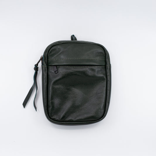 Dark Green Leather - Convertible Crossbody/Mini Backpack (pack only)