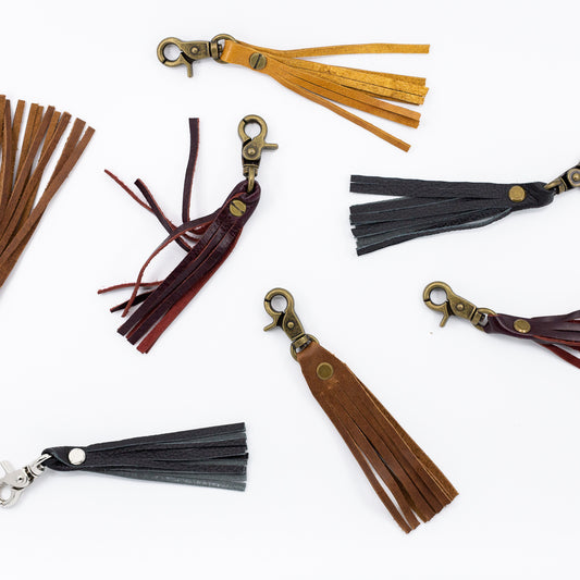 Upcycled Leather Tassel Clip