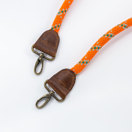 Neon Orange Detachable Rope Strap (Brass)