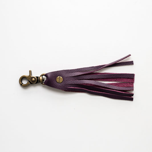 Tassel Clip - Wine Purple with Brass