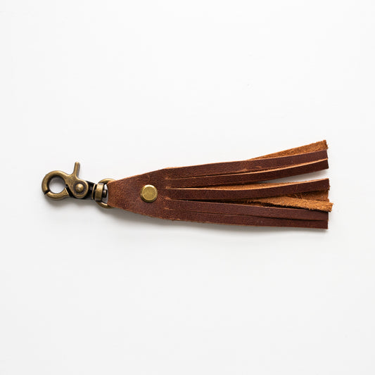 Tassel Clip - Rustic Brown with Brass