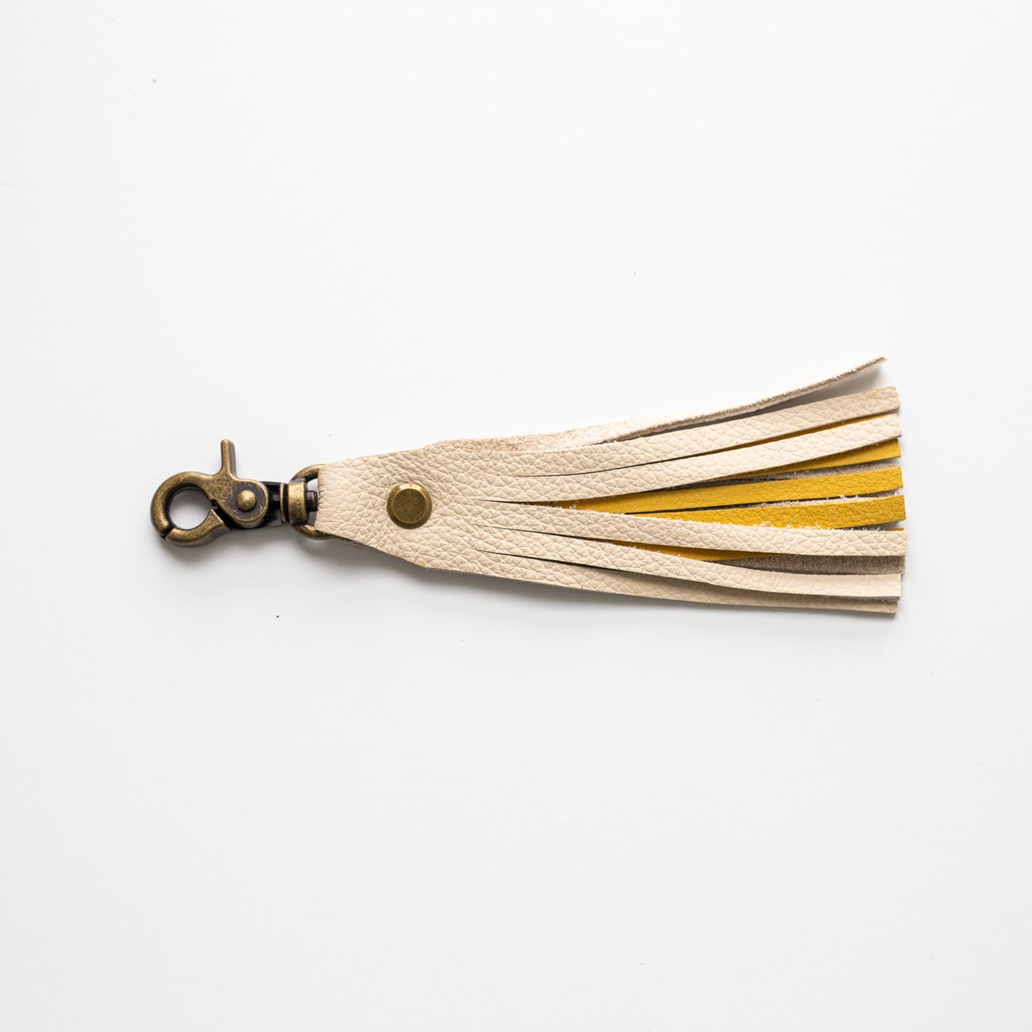 Tassel Clip - Cream/Yellow with Brass