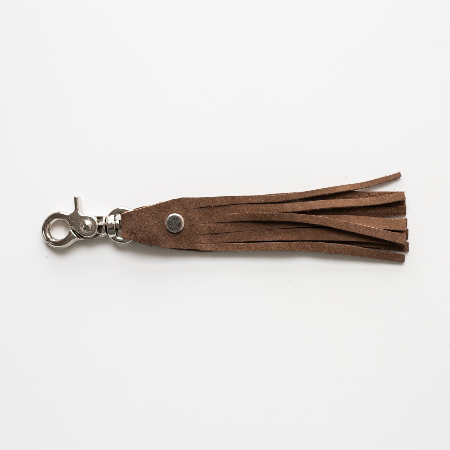 Tassel Clip - Suede Brown with Chrome