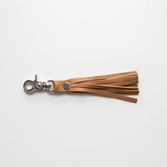 Tassel Clip - Light Brown with Chrome