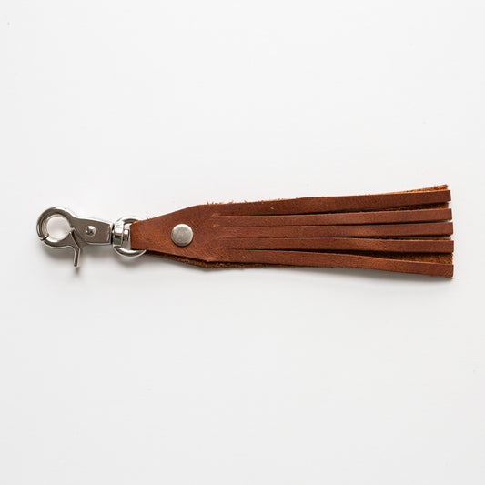 Tassel Clip - Rustic Brown with Chrome