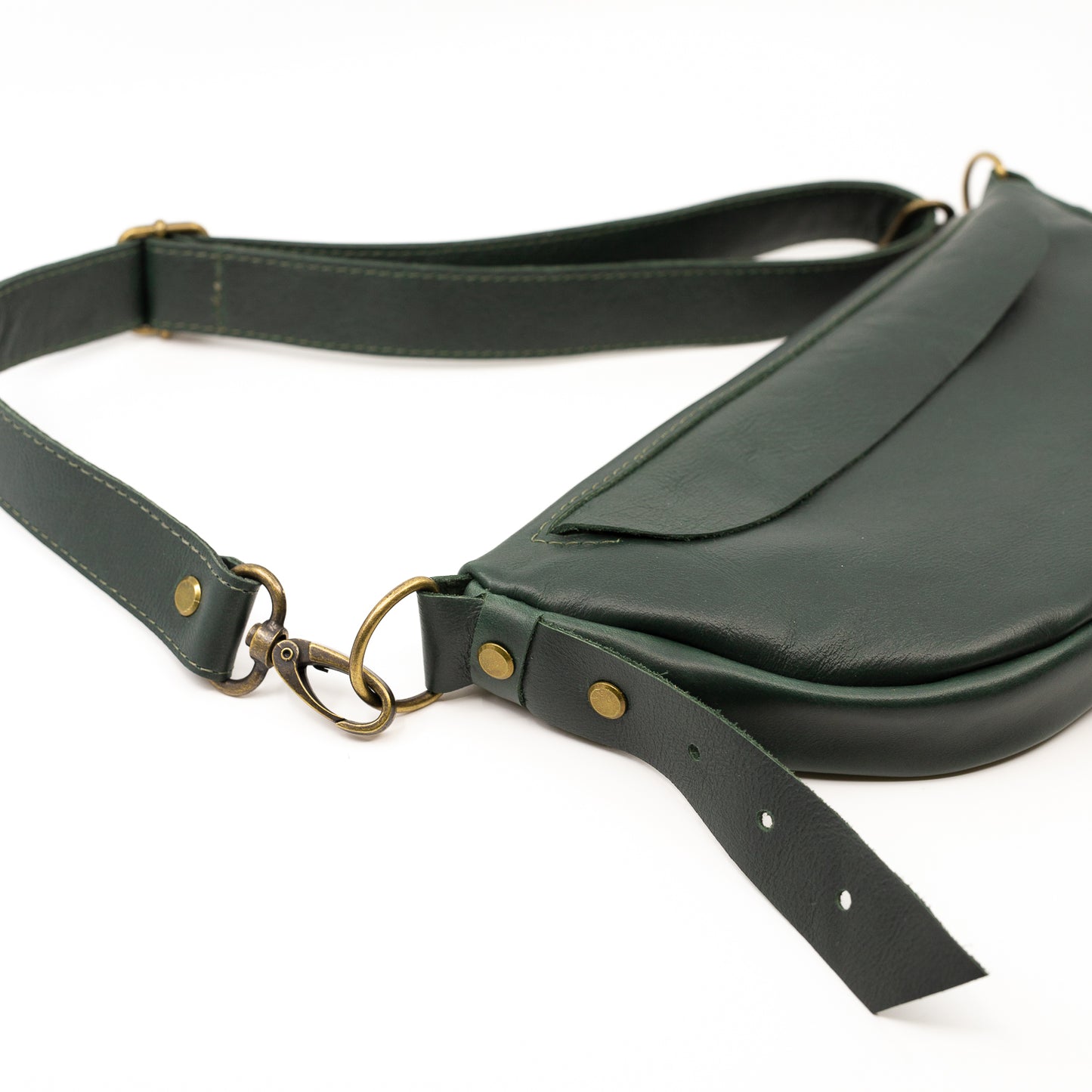 Dark Green (small) - Leather Handbag