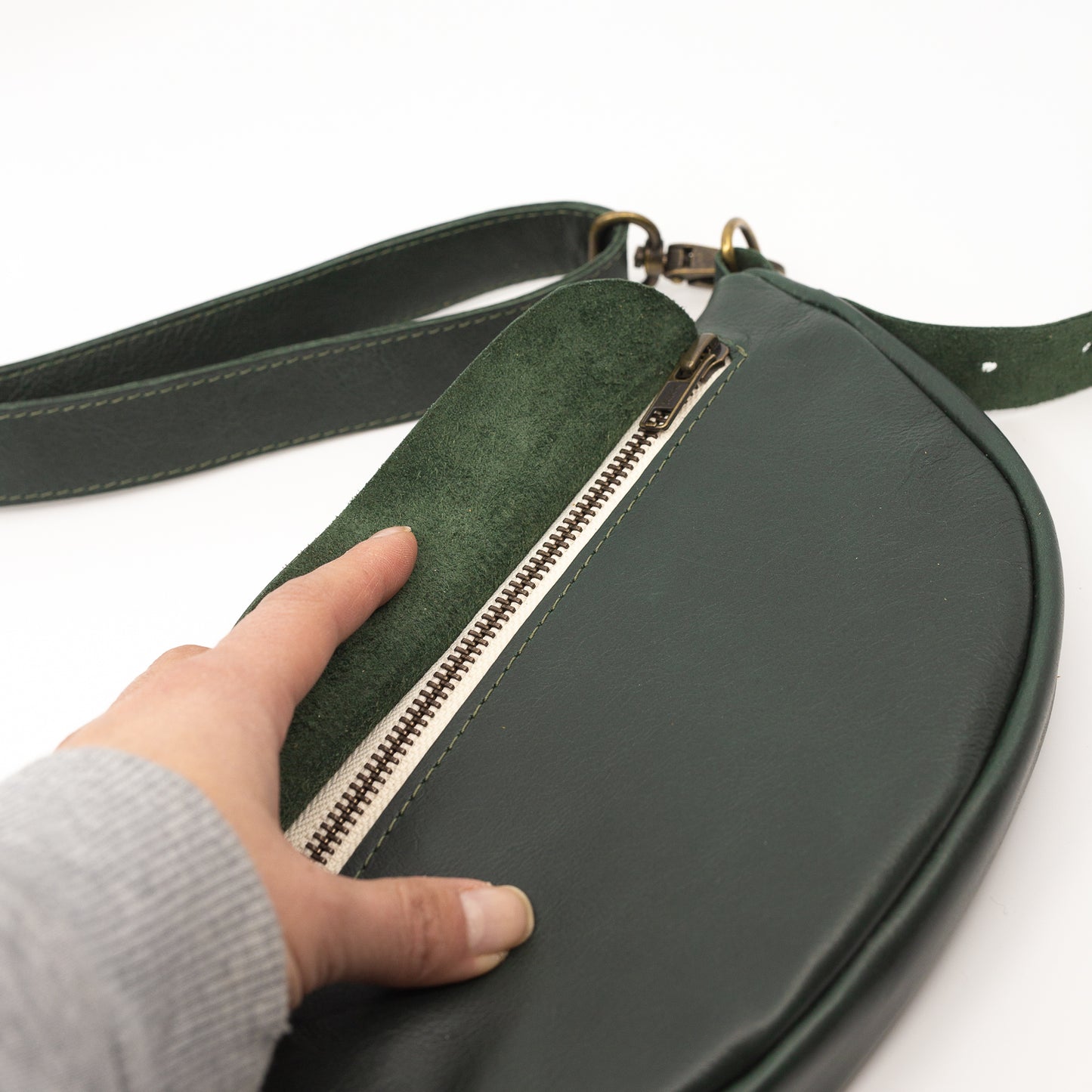 Dark Green (small) - Leather Handbag