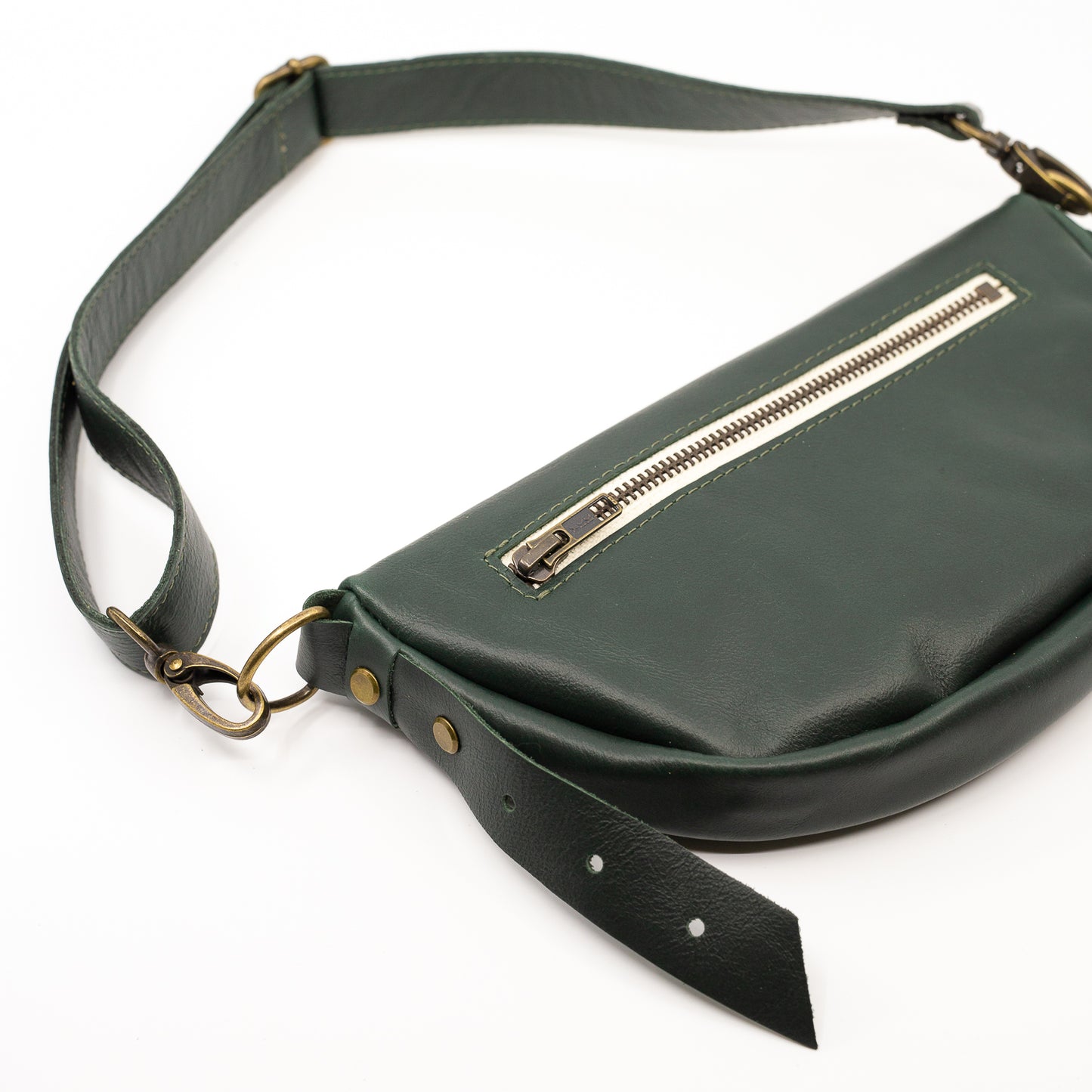 Dark Green (small) - Leather Handbag