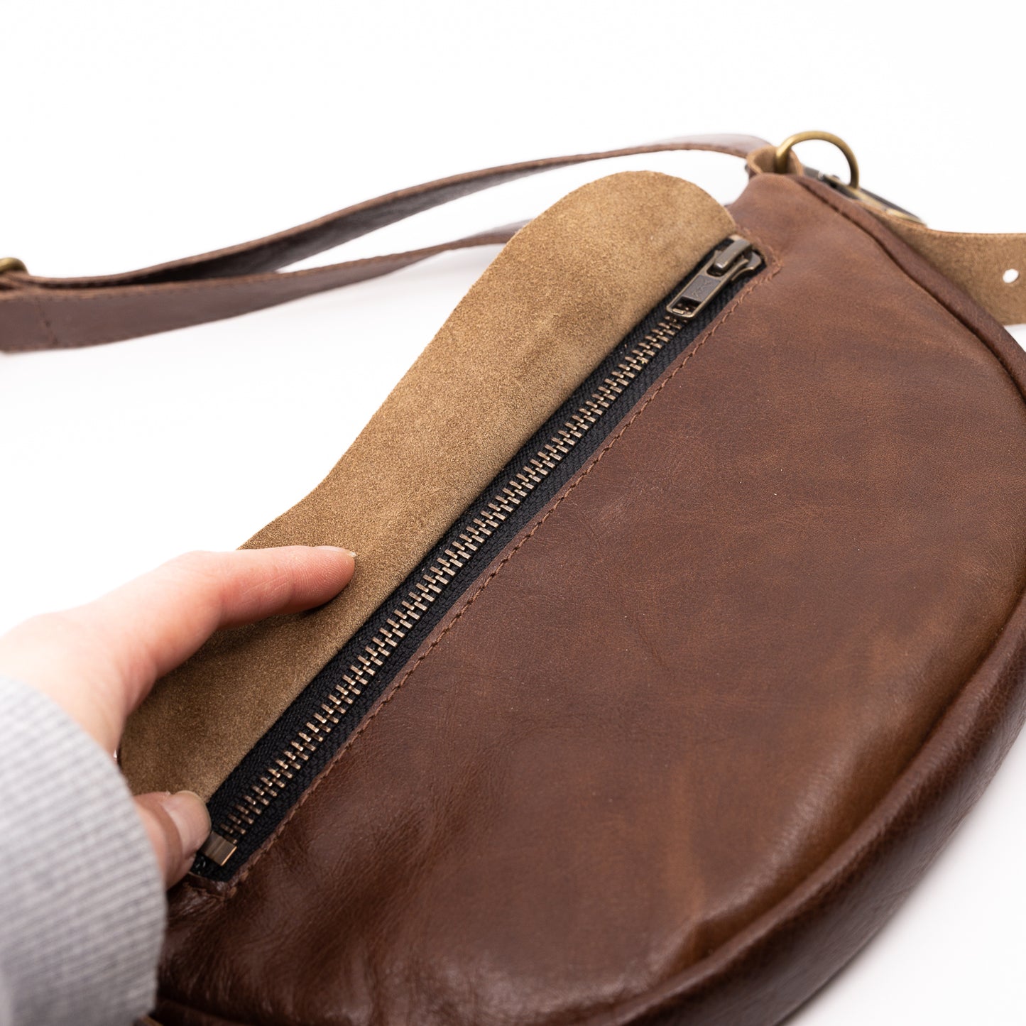 Dark Brown (small) - Leather Handbag