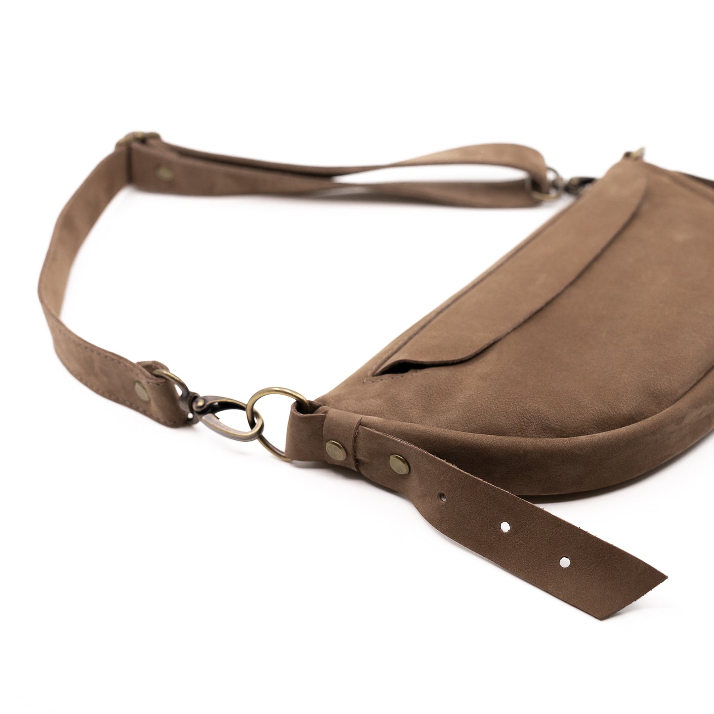 Brown Suede (small) - Leather Handbag