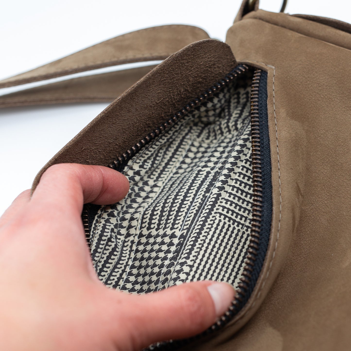 Brown Suede (small) - Leather Handbag