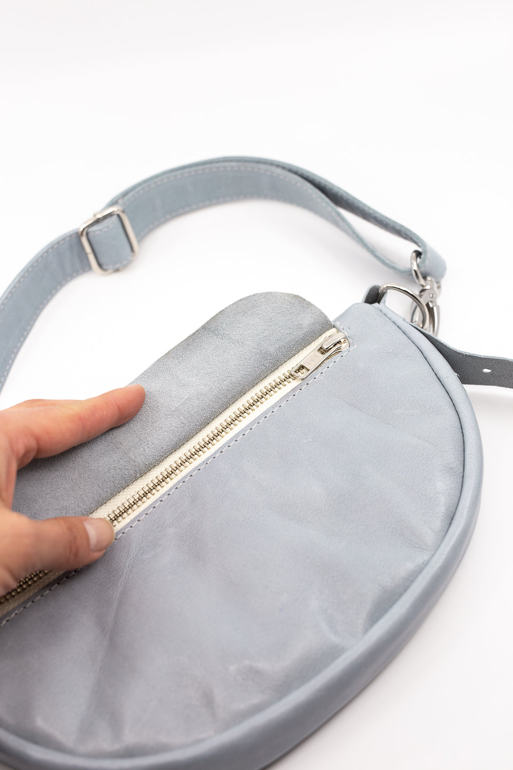 Light Blue (small) - Leather Handbag