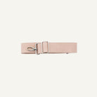 light pink strap with a chrome clip on a white background