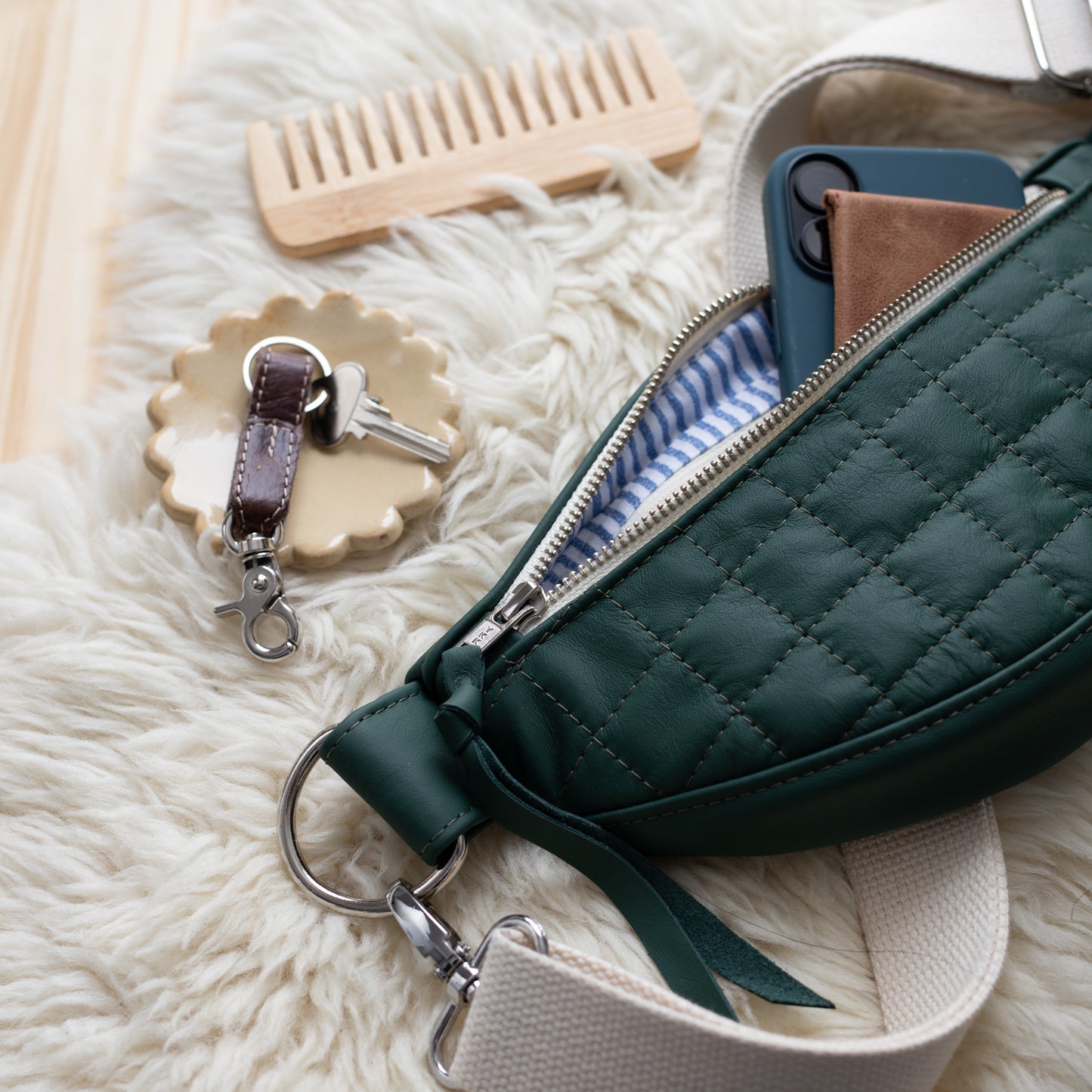 Quilted Forest Green Leather (pack only)