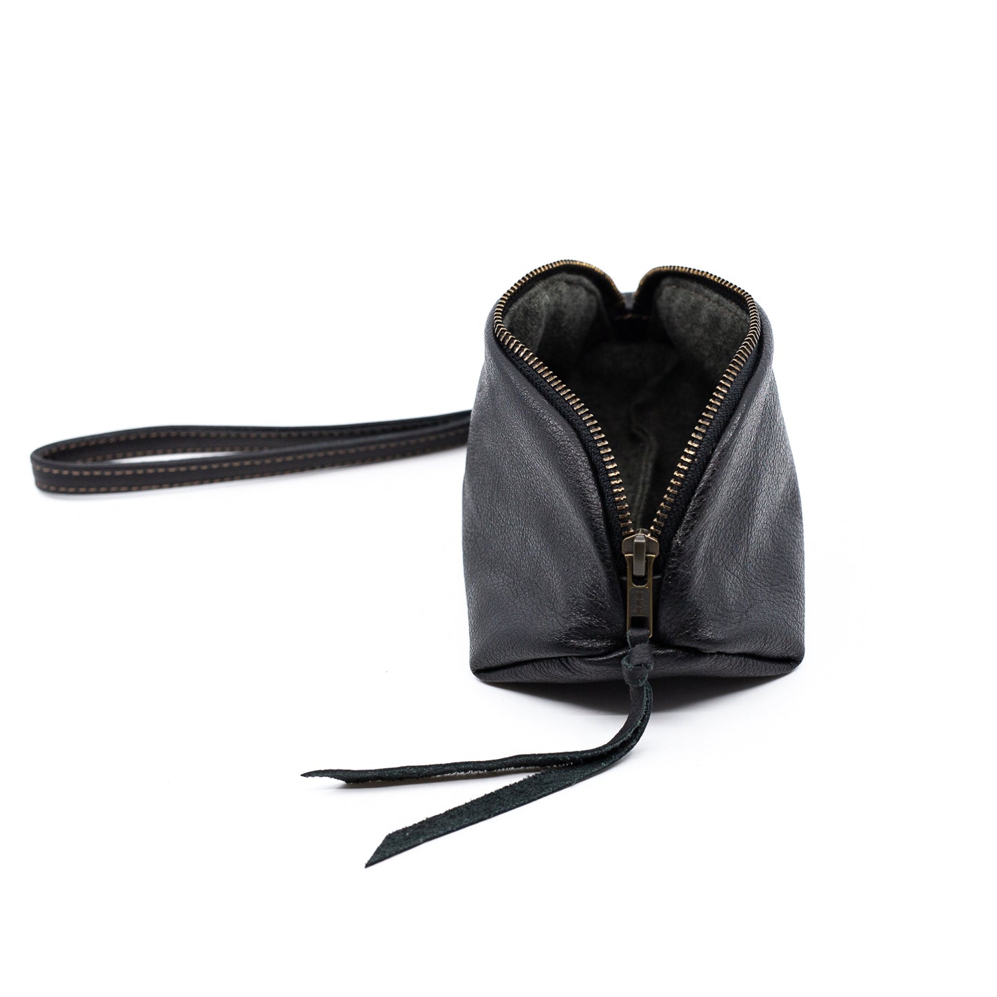 Black Leather Pouch/Wristlet
